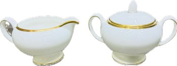 Wedgwood English Porcelain Creamer & Sugar - California Pattern