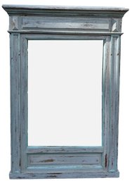 Scandinavian Inspired Painted Wood Federal Style Mirror Frame - Raised & Recessed Panels & Molding Details