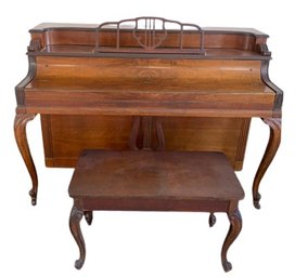 Vintage 'Sohmer' Upright Piano & Bench - Charming Design With Lovely Proporations