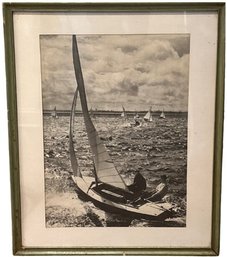 Vintage Framed Sailboat Image