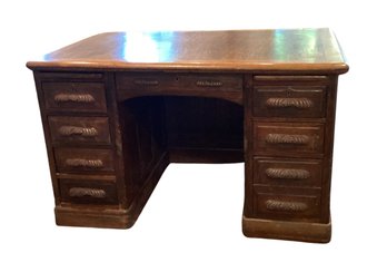 Vintage Oak Bankers Or Partners Desk