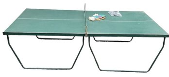 Ping Pong Table With Net And Wheels To Move And Store Easily