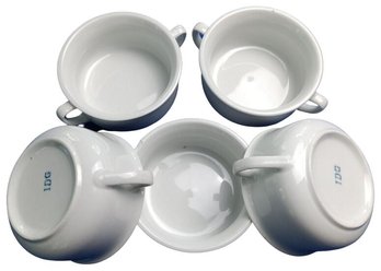 Ceramic Soup Bowls -5 Pieces Set- 4.5 Inches - Signed 'IDG'