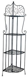 4 Tier Black Metal Corner Shelf Stand For The Kitchen Or A Free Standing Corner