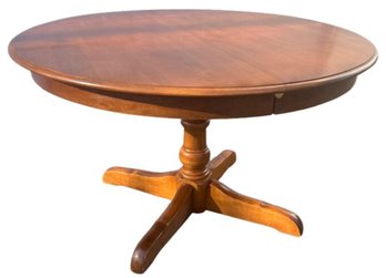 Round Pedestal Dining Table W Extra Leaves