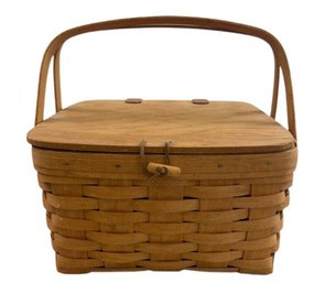 Vintage Longaberger Picnic Basket With Two Small Tables - 1995