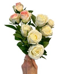 Three Stems White Roses - 16 Inches