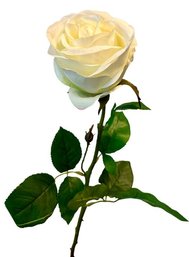Large Silk White Rose - 23.5 Inches
