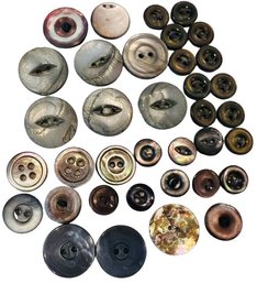 Collection Of Vintage Carved Mother Of Pearl Buttons