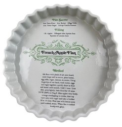 Porcelain Tart Pan And Recipe For French Apple Flan