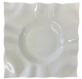 Ruffled Serving Platter - 11 Inch Square - Microwave & Dishwasher Safe