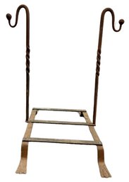 Vintage Wrought Iron Log Carrier Frame & Holder