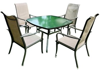 Nicely Sized Outdoor Table And Chairs - 44 Inch Square Top