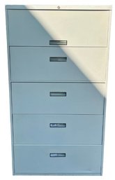 Steelcase 5 Drawer File Cabinet - 36 Inches Wide X 18 Deep X 64 1/2 High