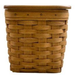 Longaberger Hand Woven Wooden Basket Tissue Box - Signed