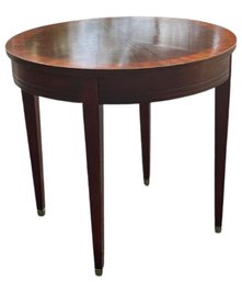 Round Side Table -possibly Mahogany With Satinwood Edge