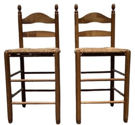 Pair Of Rush Seat Stools