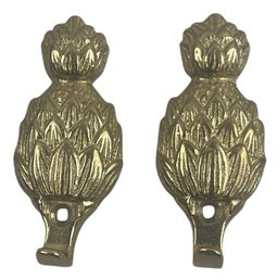 Brass Pineapple Wall Hooks (2)