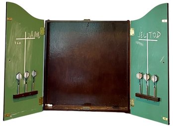 Bombay Company Hinged Triptych Dart Board Cabinet