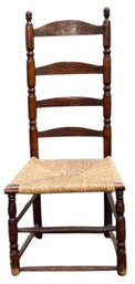 Classic Vintage  Ladderback Chair With Rush Seat