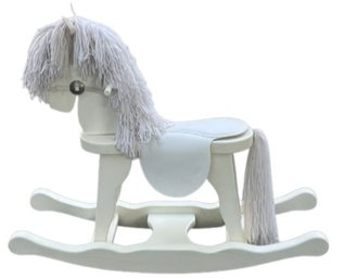 Wooden White Flat Seat Rocking Horse