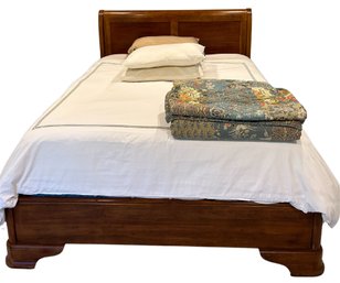 Sleigh Bed - Queen Size - Bracket Feet & Cherry Finish