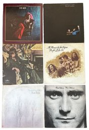 6 Record Albums- Janis Joplin, Rod Stewart, Phil Collins, Etc