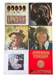 6 Record Albums- Rolling Stones, John Denver, Etc