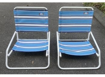 Pair Of Beach Chairs - Signed 'Aloha'