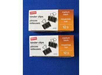 New! Two Boxes Of Medium Binder Clips