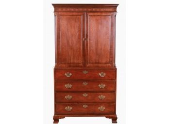 Baker Furniture Chippendale Carved Mahogany Armoire Dresser