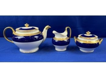 English Minton Porcelain Tea Pot, Sugar Bowl, & Creamer