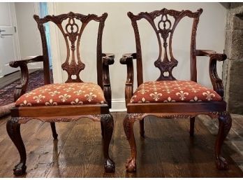 Pair Of Chippendale Style Armchairs