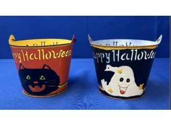 Small Metal Painted Halloween Buckets