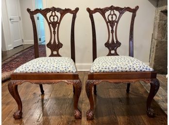 Pair Of Chippendale Style Side Chairs