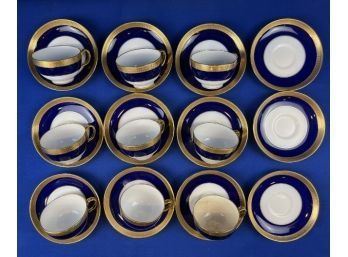 English Minton Porcelain Cups & Saucers