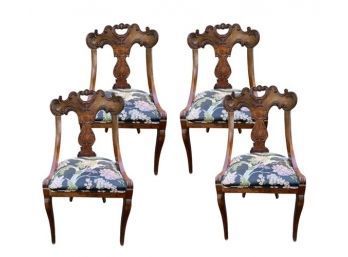 Set Of Four Crotch Mahogany Chairs - French 1920s Style - Excellent Condition