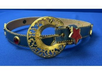 Womans Teal Star Belt Size Small