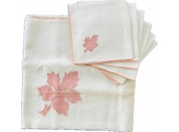 Vintage Linen Tablecloth & Matching Napkins