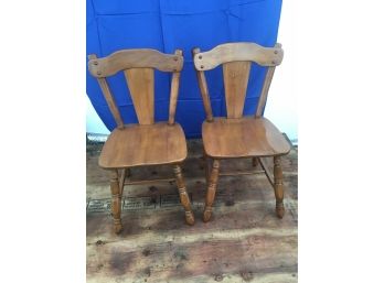 Pair Of Wooden Dining Chairs