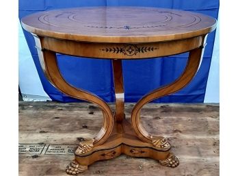 Neoclassical Table With Painted Decoration & Carved Feet