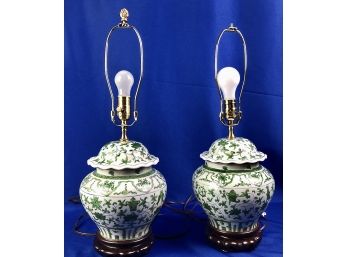 Pair Of Ginger Jar Lamps