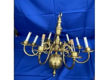 Brass Chandelier Early American Reproduction