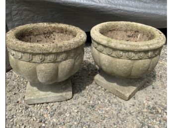 Pair Of Vintage Cement Planters