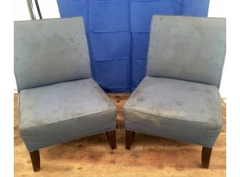 Pair Of Upholstered Slipper Chairs