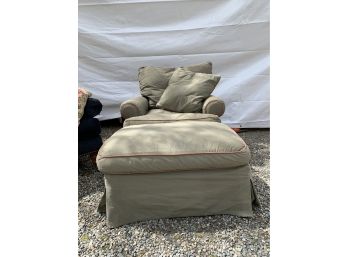 Overstuffed Chair With Ottoman