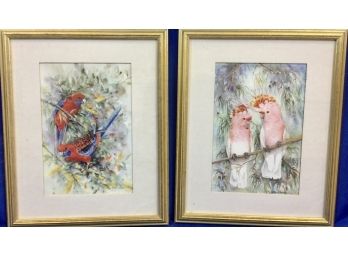 Two Valerie Sefer Watercolor Bird Prints