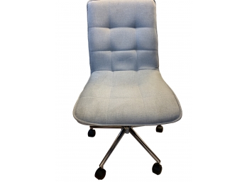 Blue Gray Computer Chair On Wheels