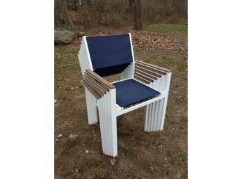 Six Aluminum Stacking Chairs