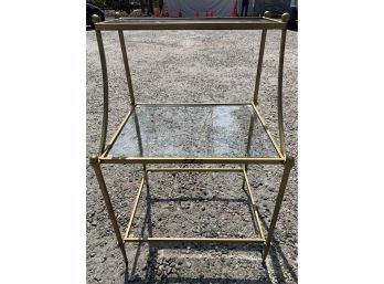 Small Brass And Glass Etagere